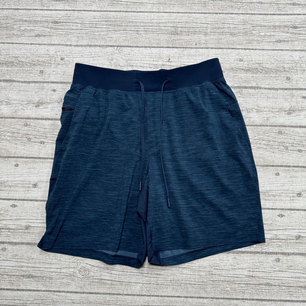 Lululemon T.H.E. Shorts Mens Medium Blue Heathered Loose Fit Athleisure Training